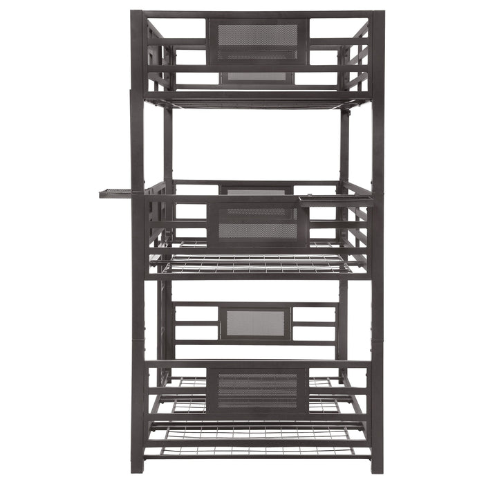 Coaster Rogen Twin Triple Bunk Bed Dark Bronze Default Title