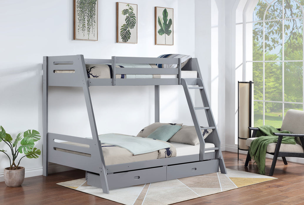 Coaster Anica 3-shelf Wood Twin Loft Bed Black Grey