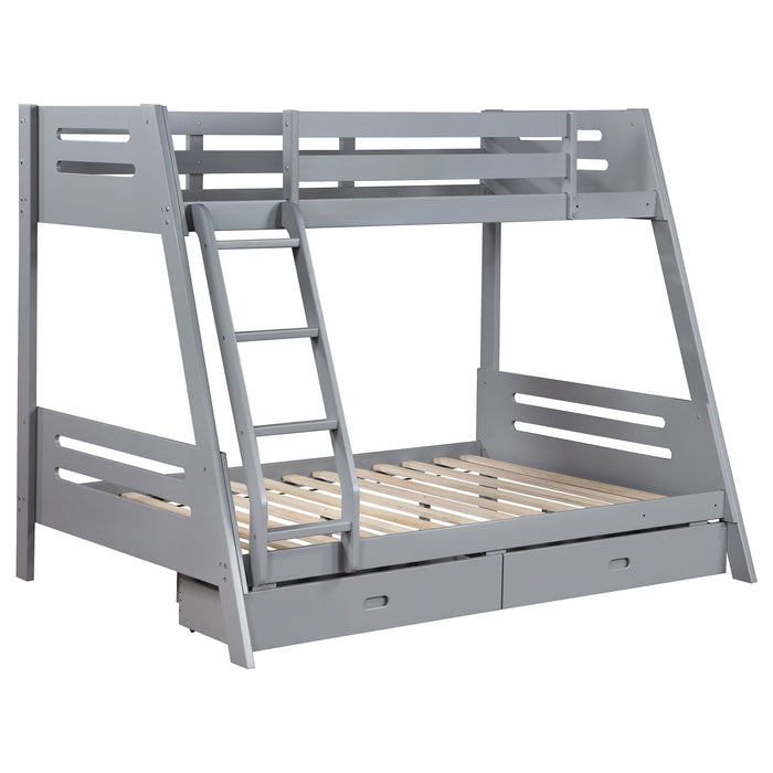 Coaster Anica 3-shelf Wood Twin Loft Bed Black Grey