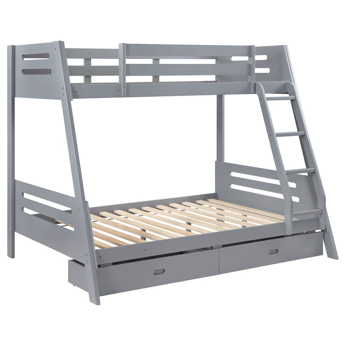 Coaster Anica 3-shelf Wood Twin Loft Bed Black Grey