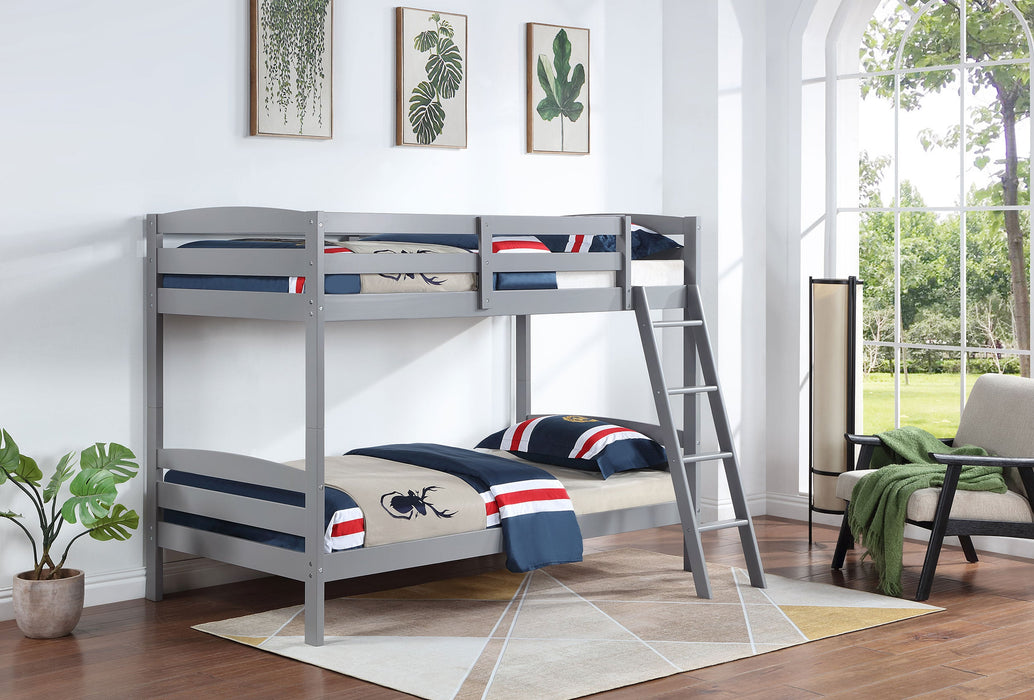 Coaster Rhea Wood Twin Over Twin Bunk Bed Grey Default Title