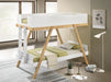 Coaster Frankie Wood Twin Over Twin Bunk Bed White and Natural Grey