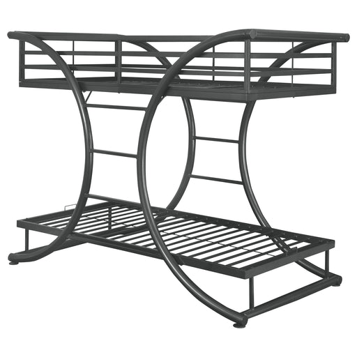 Coaster Stephan Twin Over Twin Bunk Bed Gunmetal Default Title