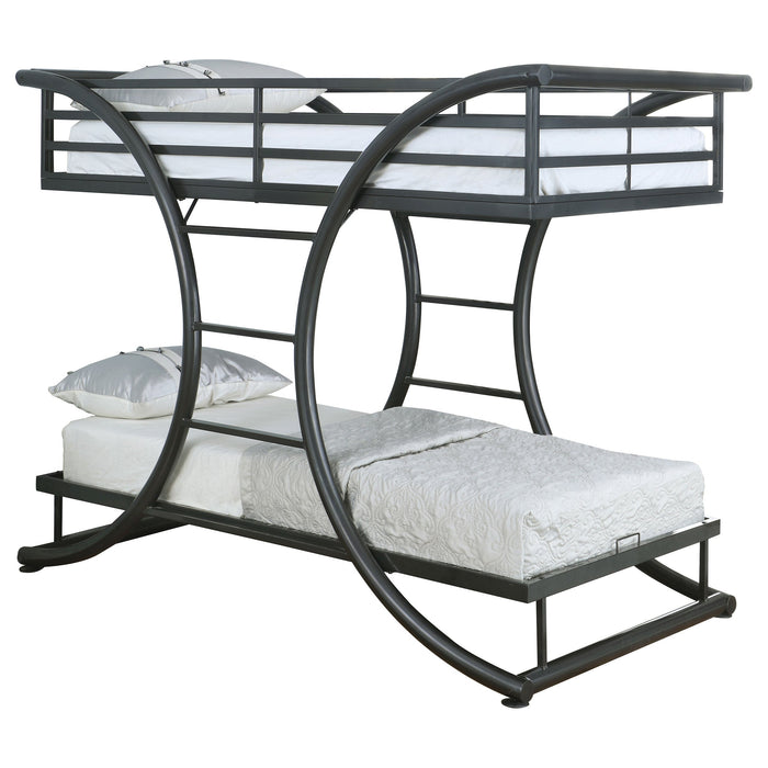 Coaster Stephan Twin Over Twin Bunk Bed Gunmetal Default Title