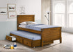 Coaster Granger Twin Captain's Bed with Trundle Rustic Honey Default Title