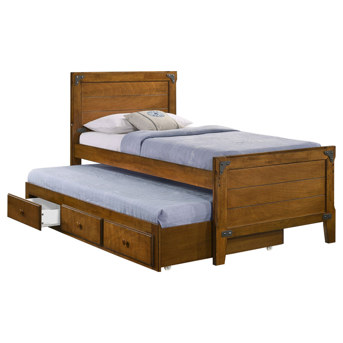 Coaster Granger Twin Captain's Bed with Trundle Rustic Honey Default Title