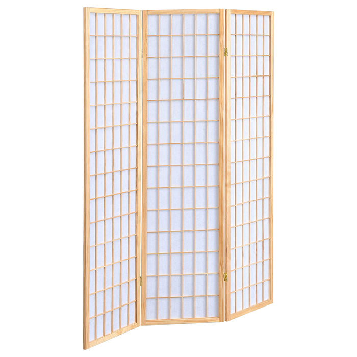 Coaster Carrie 3-panel Folding Screen Natural and White Default Title