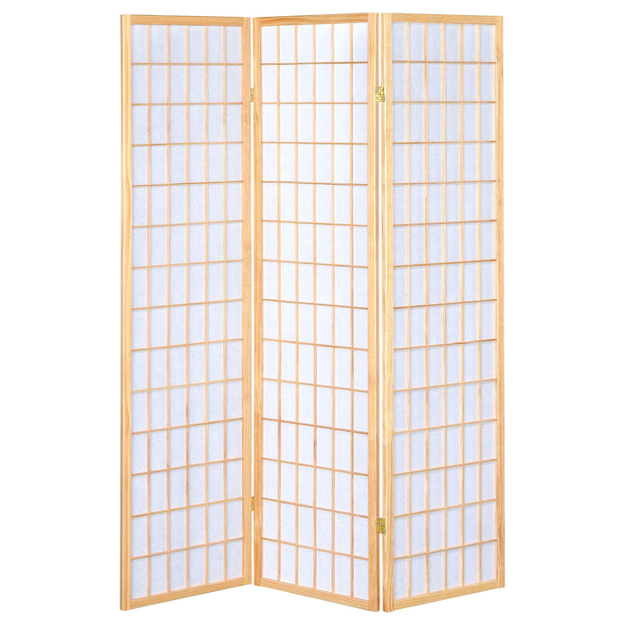 Coaster Carrie 3-panel Folding Screen Natural and White Default Title