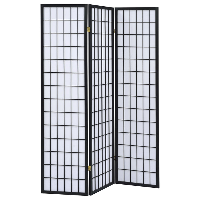 Coaster Carrie 3-panel Folding Screen Black and White Default Title