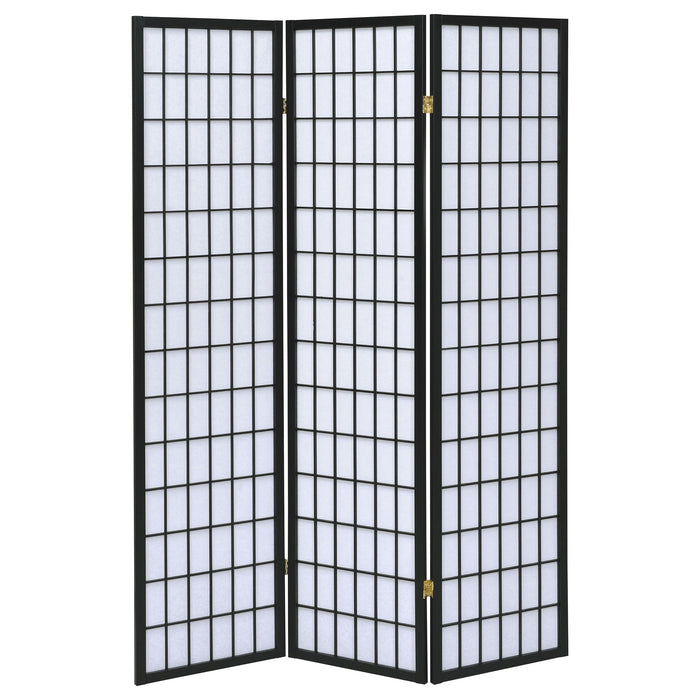 Coaster Carrie 3-panel Folding Screen Black and White Default Title