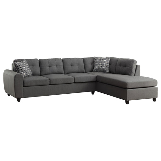 Coaster Stonenesse Upholstered Tufted Sectional with Storage Ottoman Grey Default Title