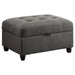 Coaster Stonenesse Upholstered Tufted Sectional with Storage Ottoman Grey Default Title