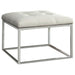 Coaster Swanson Upholstered Tufted Ottoman White and Chrome Default Title