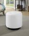 Coaster Bowman Round Upholstered Ottoman White Default Title