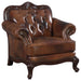 Coaster Victoria Upholstered Tufted Living Room Set Brown Sofa+Loveseat+Armchair