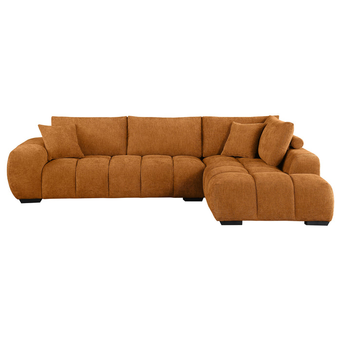 Camacho Upholstered Chaise Sectional Sofa Orange