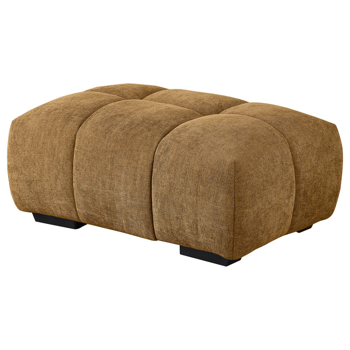 Camacho Rectangular Upholstered Tufted Ottoman Amber