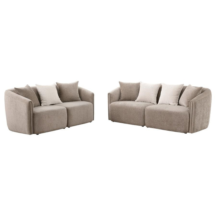 Townsend Chenille Upholstered Sofa Set Latte