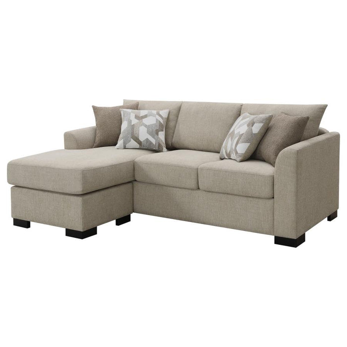 Storey Upholstered Sleeper Sectional Chaise Sofa Camel