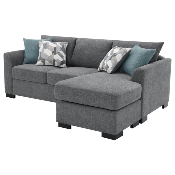 Storey Upholstered Sleeper Sectional Chaise Sofa Grey