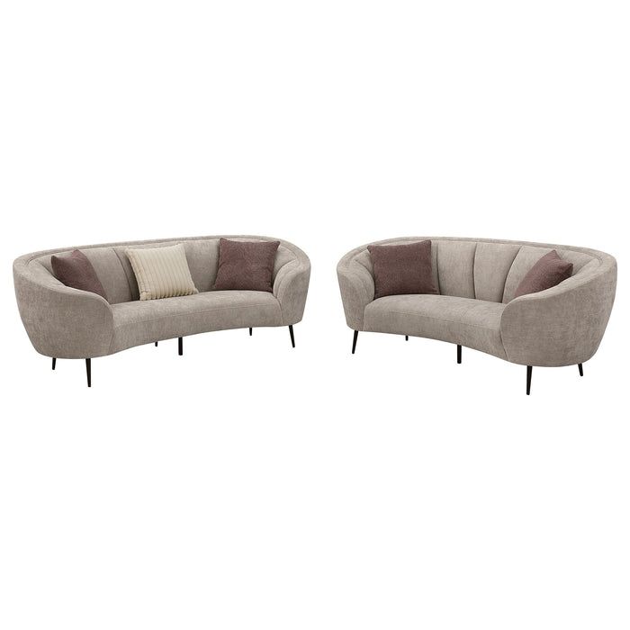 Ellorie  Upholstered Curved Sofa Set Beige