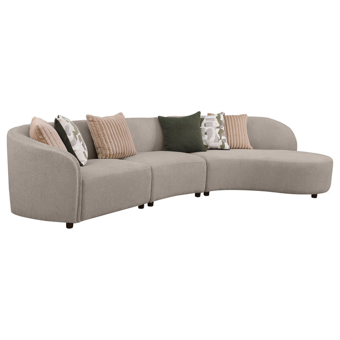 Fayette 3-piece Upholstered Sectional Sofa Greige