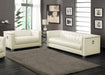 Coaster Chaviano 2-piece Upholstered Tufted Sofa Set Pearl White Sofa+Loveseat