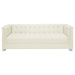 Coaster Chaviano 2-piece Upholstered Tufted Sofa Set Pearl White Sofa+Loveseat+Armchair+Ottoman