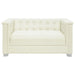 Coaster Chaviano 2-piece Upholstered Tufted Sofa Set Pearl White Sofa+Loveseat+Armchair+Ottoman