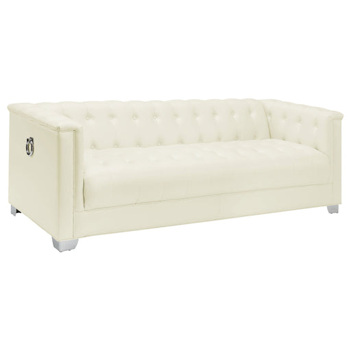 Coaster Chaviano Tufted Upholstered Sofa Pearl White Default Title