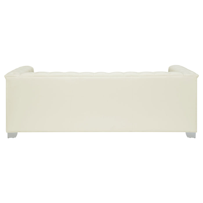 Coaster Chaviano Tufted Upholstered Sofa Pearl White Default Title