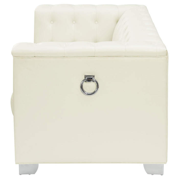 Coaster Chaviano Tufted Upholstered Loveseat Pearl White Default Title