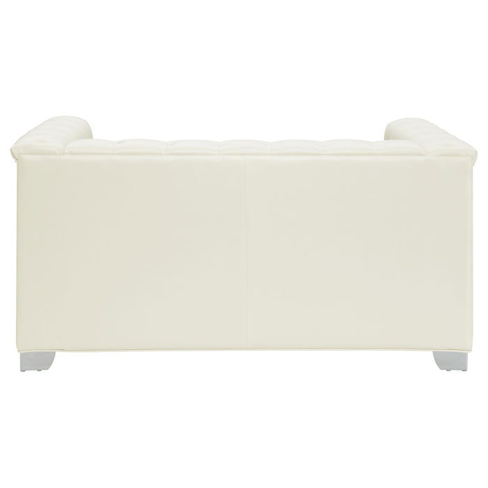 Coaster Chaviano Tufted Upholstered Loveseat Pearl White Default Title