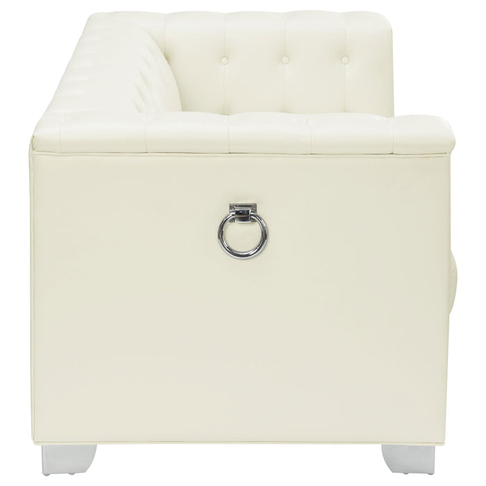 Coaster Chaviano Tufted Upholstered Loveseat Pearl White Default Title