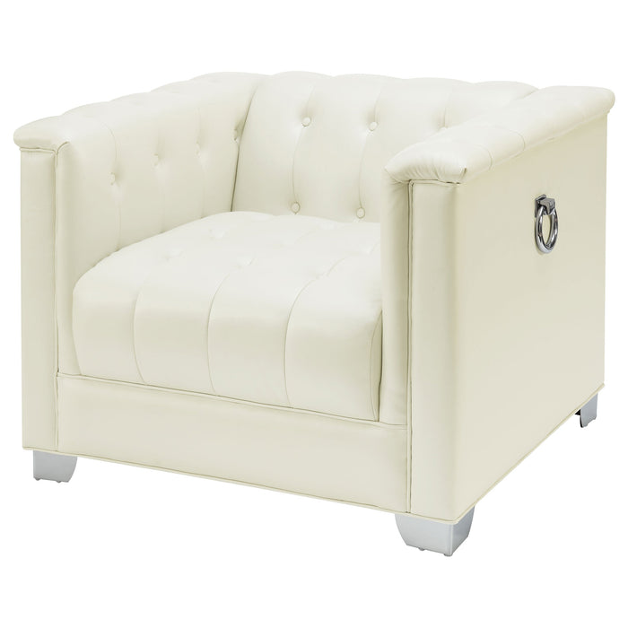 Coaster Chaviano Tufted Upholstered Chair Pearl White Default Title