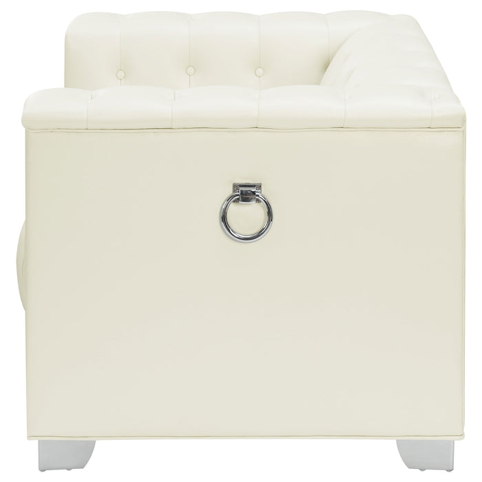 Coaster Chaviano Tufted Upholstered Chair Pearl White Default Title