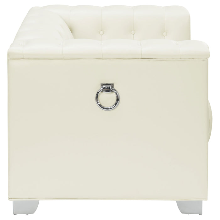 Coaster Chaviano Tufted Upholstered Chair Pearl White Default Title