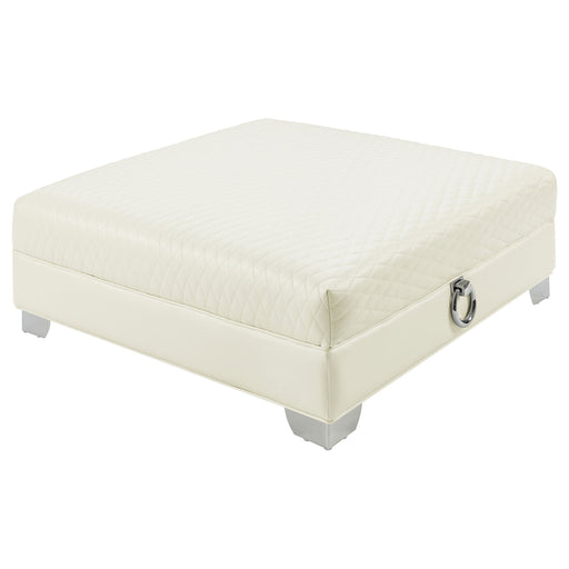 Coaster Chaviano Upholstered Ottoman Pearl White Default Title