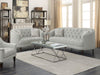 Coaster Avonlea Upholstered Tufted Living Room Set Grey Sofa+Loveseat