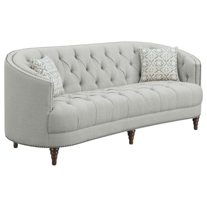 Coaster Avonlea Upholstered Tufted Living Room Set Grey Sofa+Loveseat+Armchair