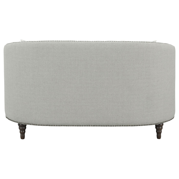 Coaster Avonlea Sloped Arm Upholstered Loveseat Trim Grey Default Title