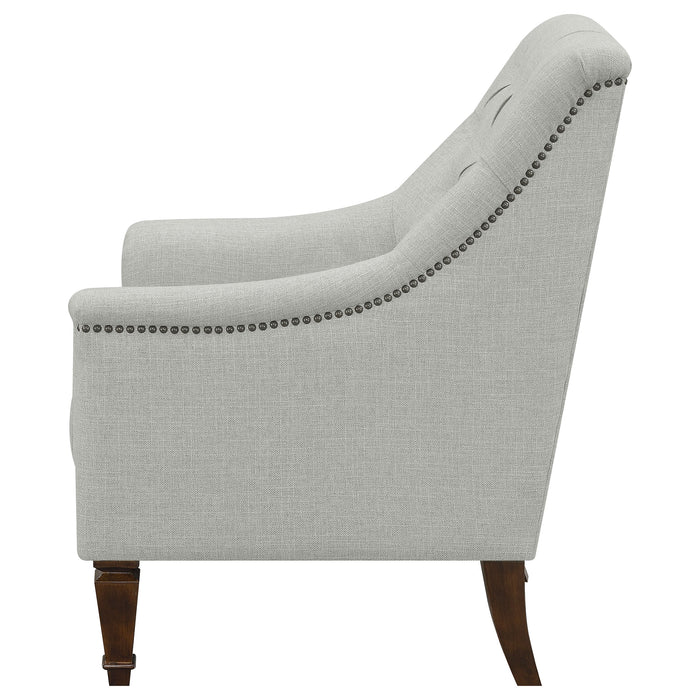 Coaster Avonlea Sloped Arm Upholstered Chair Grey Default Title