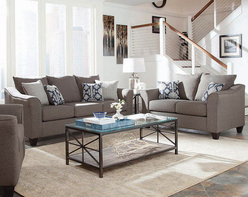 Coaster Salizar Upholstered Flared Arm Living Room Set Grey Sofa+Loveseat