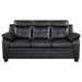 Coaster Finley Upholstered Pillow Top Arm Living Room Set Black Sofa+Loveseat+Armchair