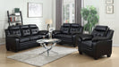 Coaster Finley Upholstered Pillow Top Arm Living Room Set Black Sofa+Loveseat+Armchair