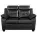 Coaster Finley Upholstered Pillow Top Arm Living Room Set Black Sofa+Loveseat+Armchair