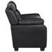 Coaster Finley Upholstered Pillow Top Arm Living Room Set Black Sofa+Loveseat+Armchair