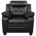 Coaster Finley Upholstered Pillow Top Arm Living Room Set Black Sofa+Loveseat+Armchair