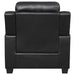 Coaster Finley Upholstered Pillow Top Arm Living Room Set Black Sofa+Loveseat+Armchair