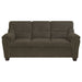 Coaster Clementine Upholstered Sofa with Nailhead Trim Brown Default Title